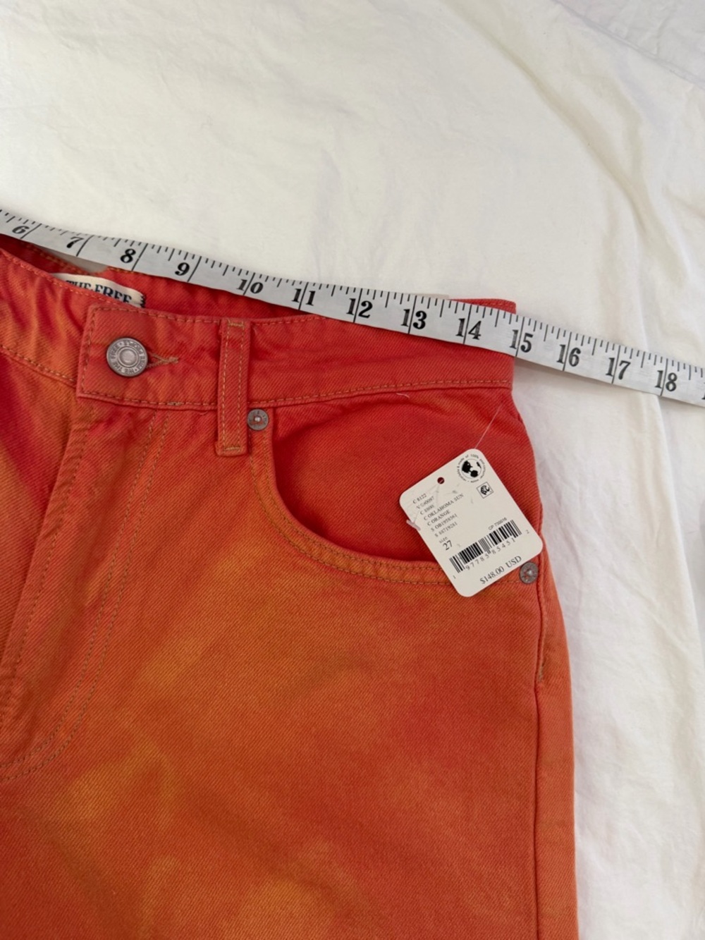 NWT FREE PEOPLE WE THE FREE Waterfalls Baggy Wide Leg Jeans Oklahoma Sun 27 - Picture 12 of 15